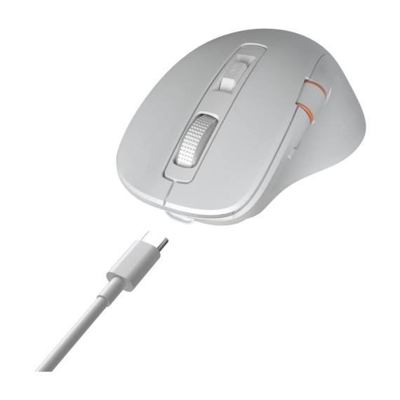 Компьютерные мыши MEETION Tri-Mode Wrls+BT Ergonomic Gaming (White Orange) (GW32)