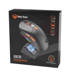 Компьютерные мыши MEETION Tri-Mode Wrls+BT With Magnetic Charging Base Gaming (Black Orange) (GW38)