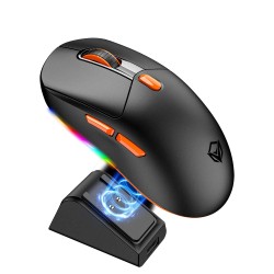 Компьютерные мыши MEETION Tri-Mode Wrls+BT With Magnetic Charging Base Gaming (Black Orange) (GW38)