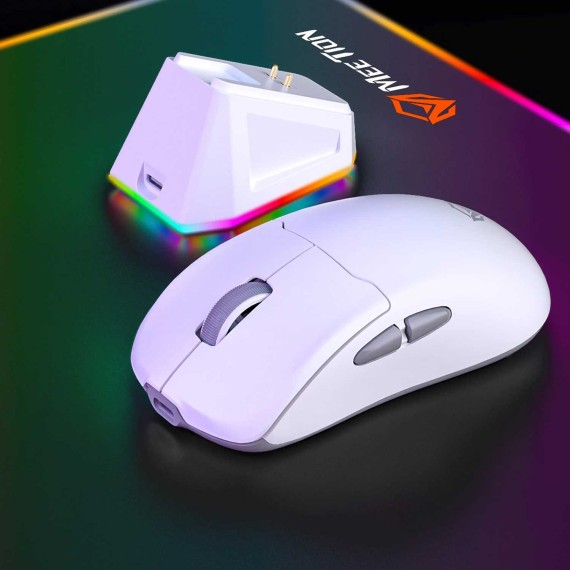 Компьютерные мыши MEETION Wrls+BT With Magnetic Charging Base Gaming (White Gray) (AIR GW39)