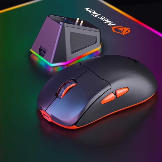 Компьютерные мыши MEETION Wrls+BT With Magnetic Charging Base Gaming (Black Orange) (AIR GW39)