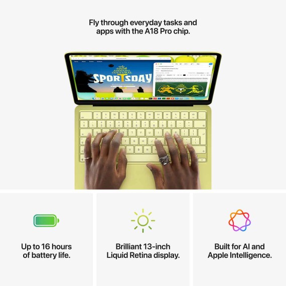 Ноутбук APPLE MacBook Neo 13 (Apple A18 Pro) 8GB 512GB Touch ID (Citrus) (A3404) (MHFE4RU/A)