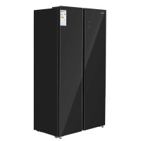 Refrigerator HOFFMANN HR605NFSBS-BLACK-GLASS 