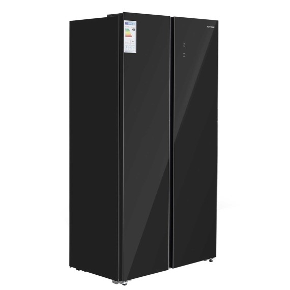 Холодильник HOFFMANN HR605NFSBS-BLACK-GLASS 