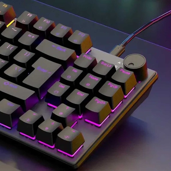 Keyboard MEETION 80% Hot-swap Wired Mechanical RGB Gaming RU (Black) (MT-MK008 Pro)