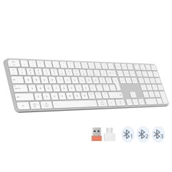 Keyboard MEETION iKey Wrls+BT RU (Silver White) (K230)