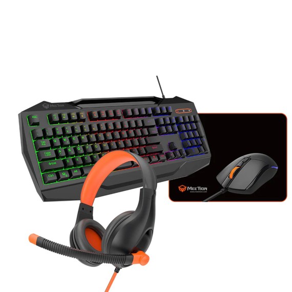 Keyboard MEETION Keyboard Mouse and Headset Witch Mouse Pad Gaming Kit RU (Black) (MT-C490)