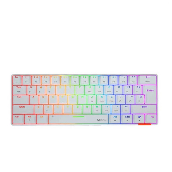 Keyboard MEETION 60% Layout Dual-Mode Wired+BT Gaming RU (White) (MT-MK005BT)