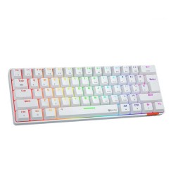 Keyboard MEETION 60% Layout Dual-Mode Wired+BT Gaming RU (White) (MT-MK005BT)