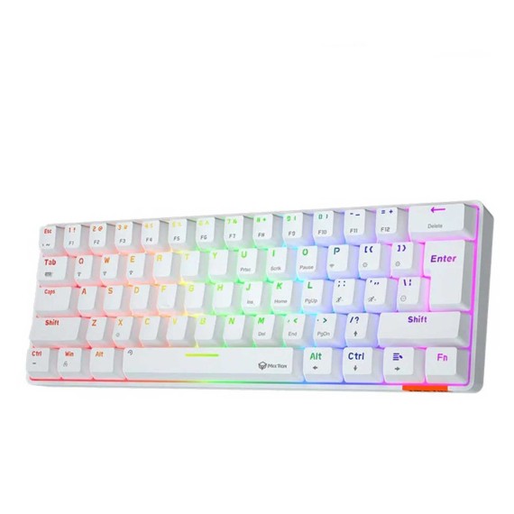 Keyboard MEETION 60% Layout Dual-Mode Wired+BT Gaming RU (White) (MT-MK005BT)