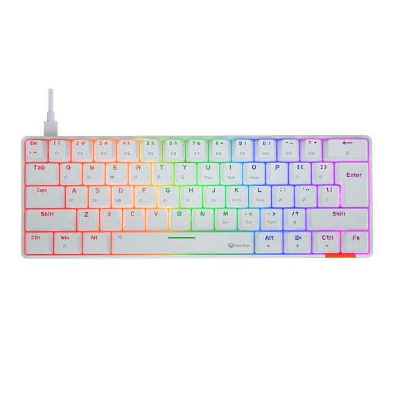 Ստեղնաշար MEETION 60% Layout Wired Mechanical Gaming RU (White) (MT-MK005)