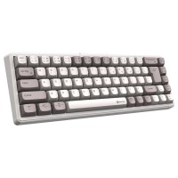 Keyboard MEETION 65% Layout Triple-Mode Wrls+BT Mechanical Gaming RGB RU (Vintage White) (MT-MK12)