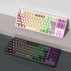 Клавиатура MEETION Triple-Mode Wrls+BT Mechanical Gaming RGB RU (Vintage White) (MT-MK14)