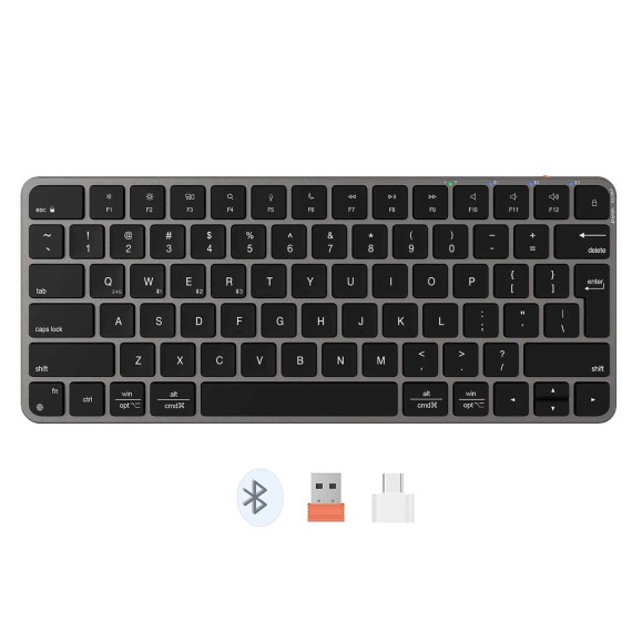 Клавиатура MEETION iKey Wrls+BT Ultra-thin RU (Gray Black) (K210)