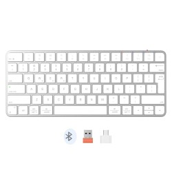 Keyboard MEETION iKey Wrls+BT Ultra-thin RU (Silver White) (K210)