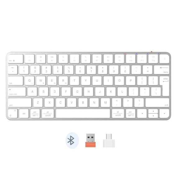 Ստեղնաշար MEETION iKey Wrls+BT Ultra-thin RU (Silver White) (K210)