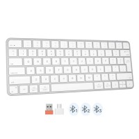 Ստեղնաշար MEETION iKey Wrls+BT Ultra-thin RU (Silver White) (K210)