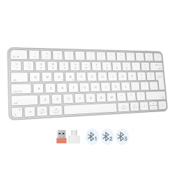 Keyboard MEETION iKey Wrls+BT Ultra-thin RU (Silver White) (K210)