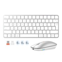 Клавиатура MEETION iKey Wrls+BTUltra-thin Combo RU (Silver White) (C210)