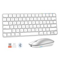 Клавиатура MEETION iKey Wrls+BTUltra-thin Combo RU (Silver White) (C210)
