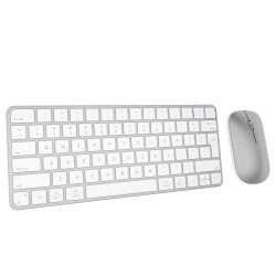 Keyboard MEETION iKey Wrls+BTUltra-thin Combo RU (Silver White) (C210)