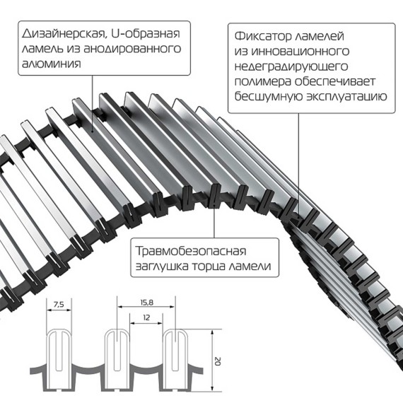 Внутрипольный конвектор ROYAL THERMO ATRIUM-75/200/800-DG-U-BL BLACK 