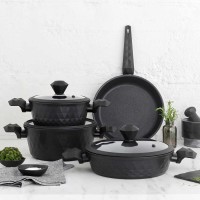 Casserols set FALEZ 15274 BIO-DIAMOND BLACK 7PC 