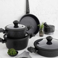Casserols set FALEZ 15274 BIO-DIAMOND BLACK 7PC 