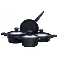 Casserols set FALEZ 15274 BIO-DIAMOND BLACK 7PC 