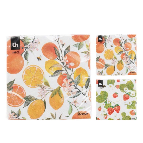 Декоративная салфетка KOOPMAN 602000690 NAPKINS 33x33CM 16PCS 2ASS SPRING-SUMMER (422796)