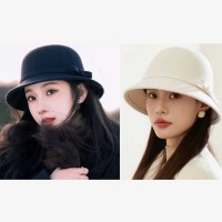 Winter hats XIMI 6941963983693 ELEGANT BOWKNOT BOWLER HAT (WHITE) (983693)