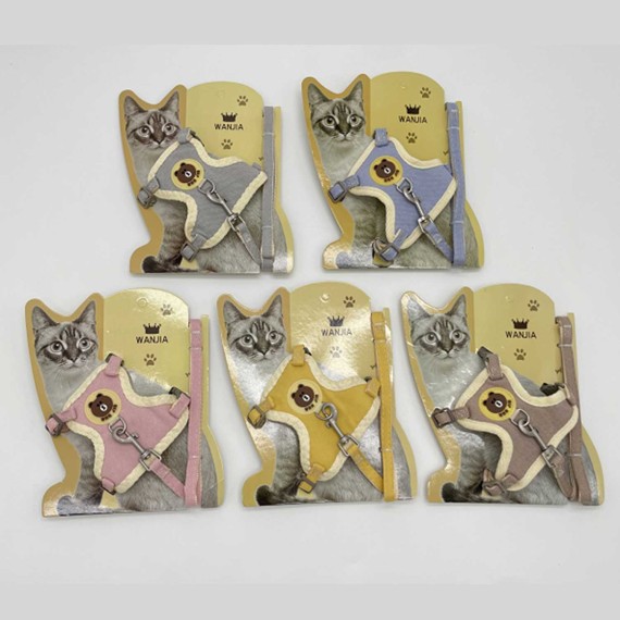 Accessories for animals XIMI 6941963989695 1.5 SOLID COLOR CAT VEST HARNESSES AND LEASH SET (989695)