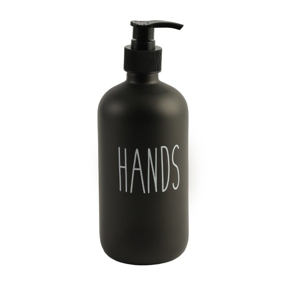 Հեղուկ օճառի դատարկ շիշ XIMI 6941963992305 475ML/16.06FL.OZ. PUMP GLASS BOTTLES HANDS DISPENSER (BLACK) (992305)