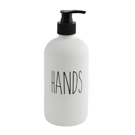Հեղուկ օճառի դատարկ շիշ XIMI 6941963992329 475ML/16.06FL.OZ. PUMP GLASS BOTTLES HANDS DISPENSER (WHITE) (992329)