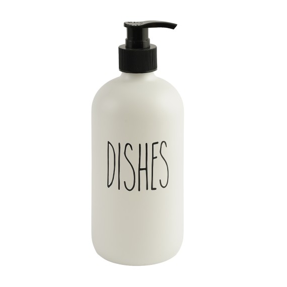 Empty bottle of liquid soap XIMI 6941963992336 475ML/16.06FL.OZ. PUMP GLASS BOTTLES DISHES DISPENSER (WHITE) (992336)