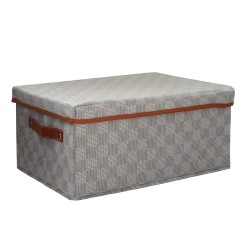 Ящик для хранения XIMI 6941963992381 CHECKERBOARD STORAGE BOX WITH LID M (GREY) (992381)