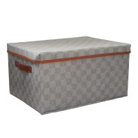 Ящик для хранения XIMI 6941963992398 CHECKERBOARD STORAGE BOX WITH LID L (GREY) (992398)