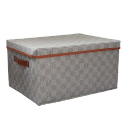 Ящик для хранения XIMI 6941963992398 CHECKERBOARD STORAGE BOX WITH LID L (GREY) (992398)