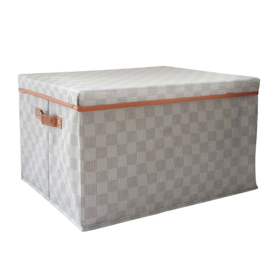 Ящик для хранения XIMI 6941963992404 CHECKERBOARD STORAGE BOX WITH LID XL (GREY) (992404)