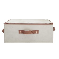 Ящик для хранения XIMI 6941963992428 COTTON AND LINEN ZIPPER STORAGE BOX M (BEIGE) (992428)