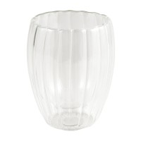 Mugs XIMI 6941963992657 330ML/11.16FL.OZ. STRIPED EGG-SHAPED DOUBLE-LAYER GLASS CUP (CLEAR) (992657)