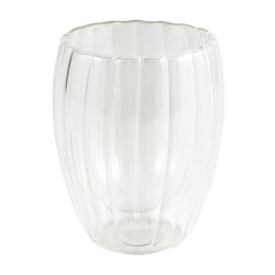 Mugs XIMI 6941963992657 330ML/11.16FL.OZ. STRIPED EGG-SHAPED DOUBLE-LAYER GLASS CUP (CLEAR) (992657)
