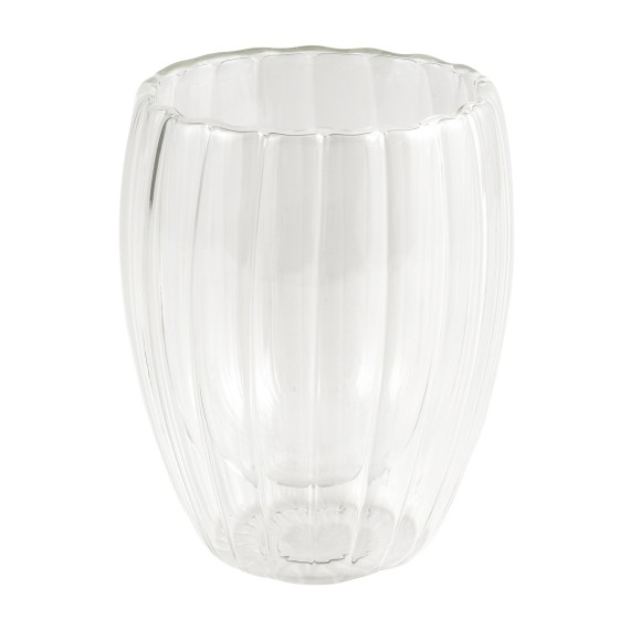 Mugs XIMI 6941963992657 330ML/11.16FL.OZ. STRIPED EGG-SHAPED DOUBLE-LAYER GLASS CUP (CLEAR) (992657)