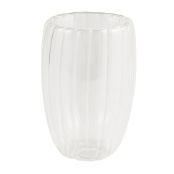 Գավաթներ XIMI 6941963992664 400ML/13.53FL.OZ. STRIPED EGG-SHAPED DOUBLE-LAYER GLASS CUP (CLEAR) (992664)