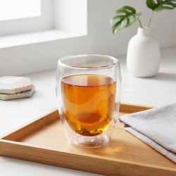 Mugs XIMI 6941963992671 330ML/11.16FL.OZ. EGG-SHAPED DOUBLE-LAYER GLASS CUP (CLEAR) (992671)