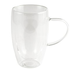 Mugs XIMI 6941963992701 450ML/15.22FL.OZ. SIMPLE DOUBLE-LAYER GLASS CUP WITH HANDLE(CLEAR) (992701)
