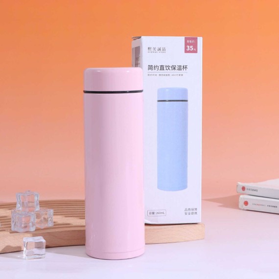 Термос & бутылки XIMI 6942392895113 (260ML) SIMPLE STRAIGHT DRINK THERMOS CUP (PINK) (895113)