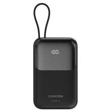 Արտաքին սնուցման մարտկոց CANYON OnPower 101 10000mAh Bulit-in Cable PD 22.5W (Black) (CNS-CPB101BK)