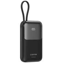 Արտաքին սնուցման մարտկոց CANYON OnPower 101 10000mAh Bulit-in Cable PD 22.5W (Black) (CNS-CPB101BK)