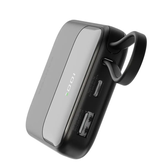Внешние зарядные устройства CANYON OnPower 101 10000mAh Bulit-in Cable PD 22.5W (Black) (CNS-CPB101BK)